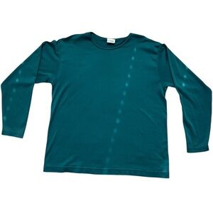 L.L.Bean Green Long Sleeve Cotton T-Shirt Women’s Size L
